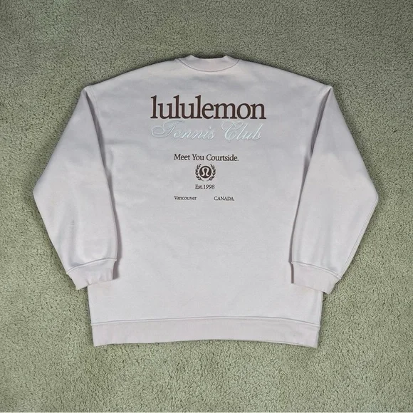 Lululemon Tennis Club Heavyweight Fleece Sweatshirt in Strawberry Milkshake - Picture 1 of 4